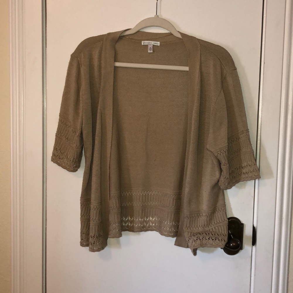 Amanda Lane size XL tan cardigan